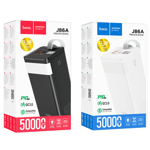 Внешний аккумулятор 50000mAh HOCO J86A 2USB+Type-C черный LED+QC+Type-C - 3