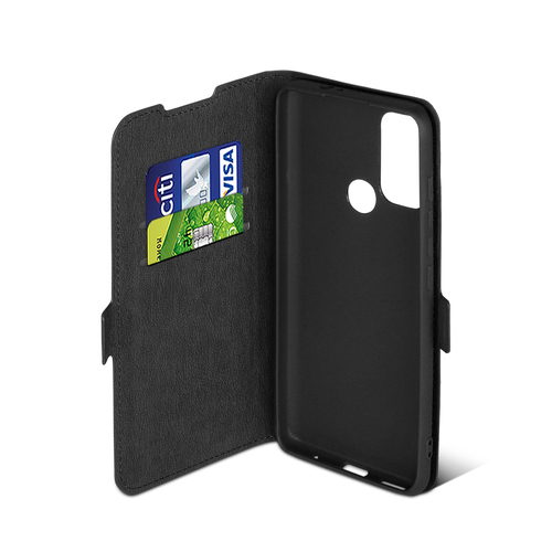 Чехол-книжка Motorola Moto G60s черный горизонтальный DF - 4