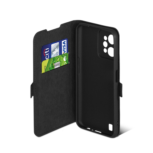 Чехол-книжка Realme C31 черный горизонтальный DF - 4