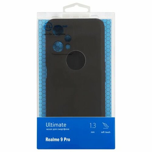 Накладка Realme 9 Pro черный силикон RedLine Однотонный Ultimate