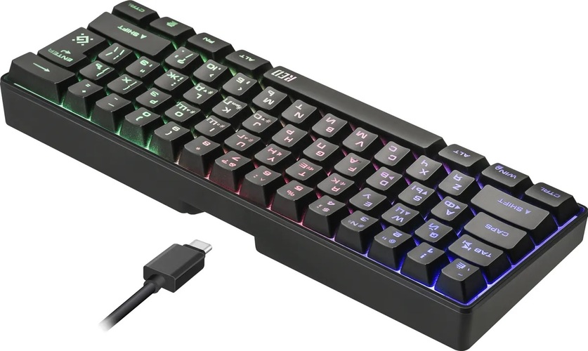 Клавиатура Defender Red GK-116 проводная игровая с подсветкой черный Type-C