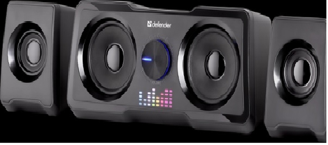 Акустическая система Defender SOUNDWALL 2.1, 16Вт, питание от USB, пластик, черный