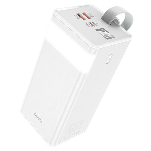 Внешний аккумулятор 50000mAh HOCO J86A 2USB+Type-C белый LED+QC+Type-C