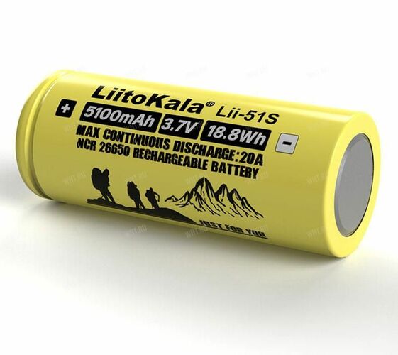 Аккумуляторы LiitoKala Lii-51S 26650 5100mAh Li-Ion