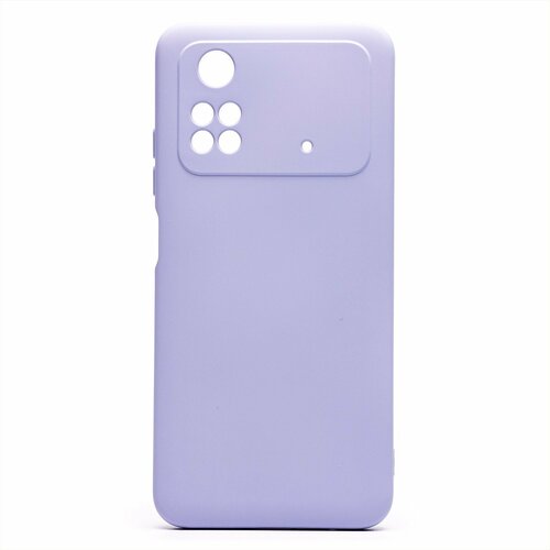 Накладка Xiaomi Poco M4 Pro 4G сиреневый Silicone Case Full без лого