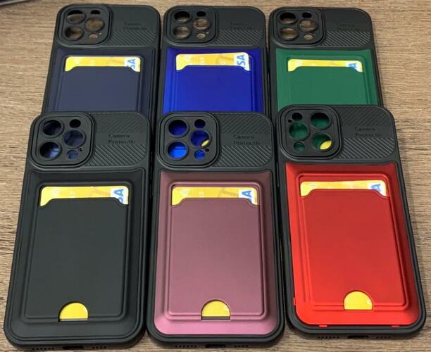 Накладка Xiaomi Mi11T/Mi11T Pro сапфировый с визитницей и защитой камеры силикон С кардхолдером