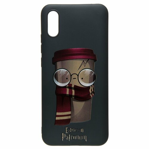 Накладка Xiaomi Redmi 9A серый силикон Еда Напитки Кофе Espresso Patronum