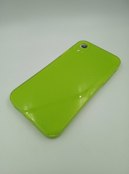 Накладка Samsung A33 салатовый с защитой камеры силикон Блестки