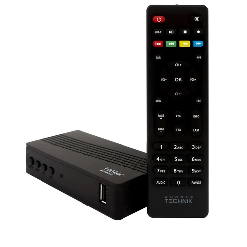 Приставка для цифрового ТВ WUNDER TECHNIK WT2-P1511 DVB-T2/C дисплей, кнопки, внешний бп WiFi, 2*USB - 2