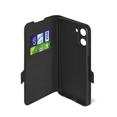 Чехол-книжка Realme C33 черный горизонтальный DF - 4