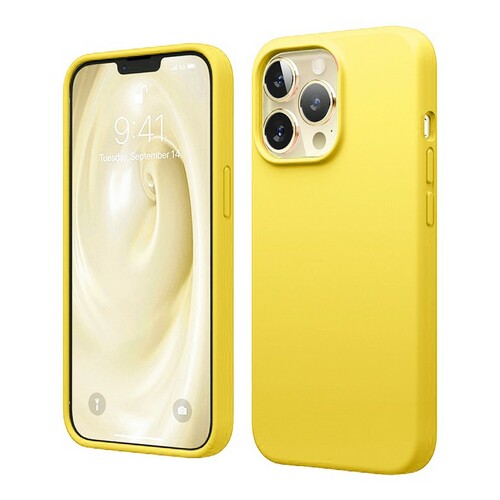 Накладка Apple iPhone 14 желтый Silicone Case без лого