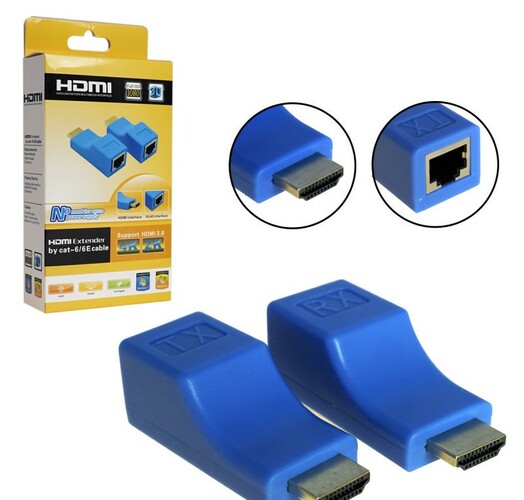 Адаптер HDMI - RJ-45 No brand удлинитель по витой паре до 30 м.