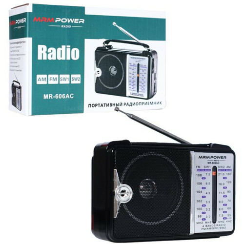 Радиоприемник MRM-Power MRM-606AC аналоговый FM, AM USB/microSD питание от АКБ, от сети,