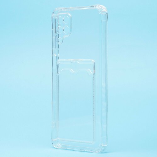 Накладка Samsung A12/M12 прозрачный с визитницей силикон С кардхолдером - 2