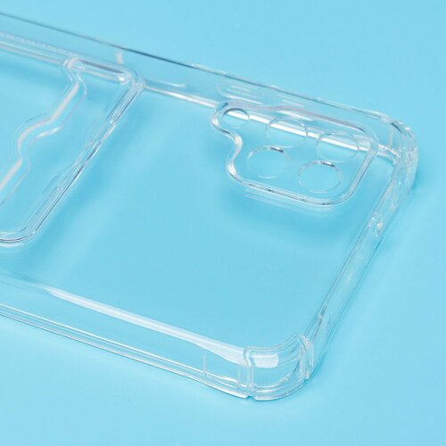 Накладка Samsung A12/M12 прозрачный с визитницей силикон С кардхолдером - 3