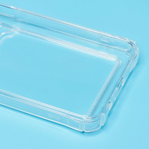 Накладка Samsung A12/M12 прозрачный с визитницей силикон С кардхолдером - 5