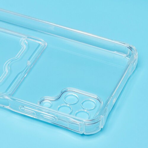 Накладка Samsung A12/M12 прозрачный с визитницей силикон С кардхолдером - 6