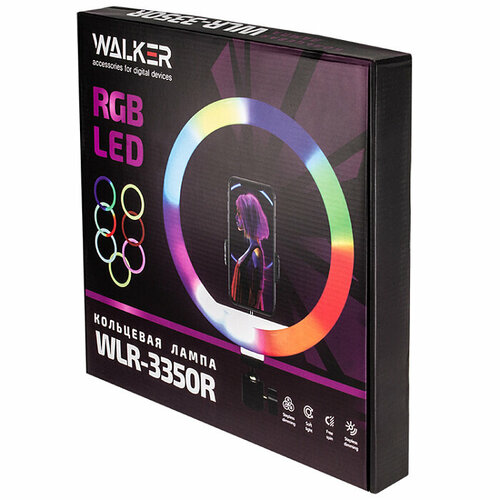 Селфи лампа 33 см RGB подсветка WALKER WLR-3350R - 2