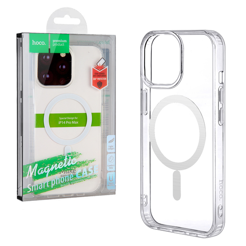 Накладка Apple iPhone 14 Pro Max прозрачный силикон Hoco MagSafe