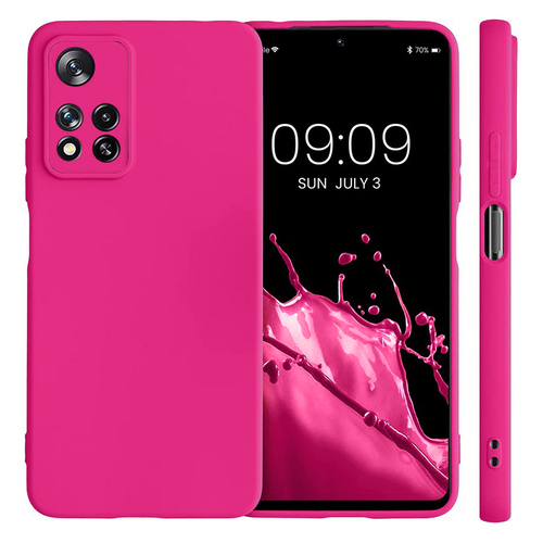 Накладка Xiaomi Redmi Note 11 Pro/Note 11 5G/Note 12 Pro 4G ярко-розовый с защитой камеры Silicone Case без лого