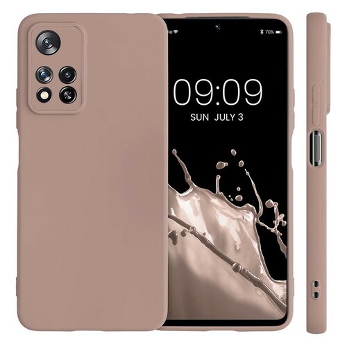 Накладка Xiaomi Redmi Note 11 Pro/Note 11 5G/Note 12 Pro 4G пудровый с защитой камеры Silicone Case без лого