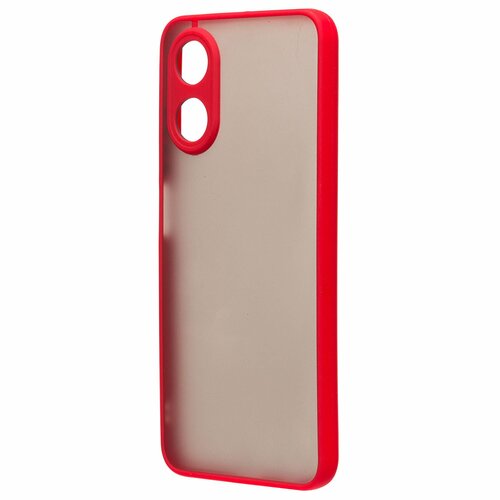 Накладка Oppo A17 полупрозрачный бампер красный силикон+пластик С окантовкой - 2