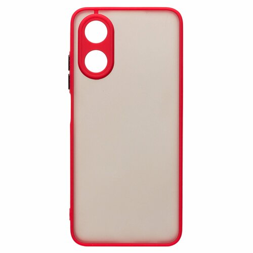 Накладка Oppo A17 полупрозрачный бампер красный силикон+пластик С окантовкой