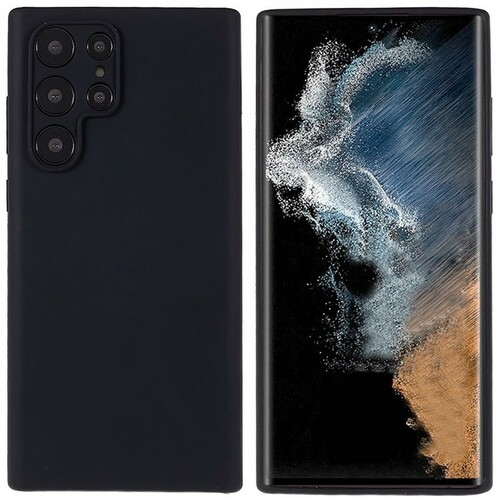 Накладка Samsung S22 Ultra черный Silicone Case Full без лого