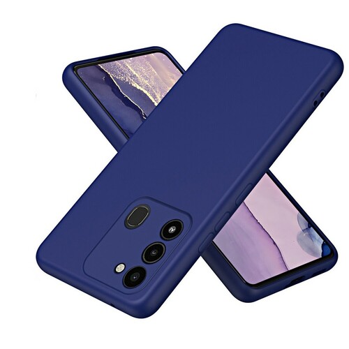 Накладка Tecno Spark 8C/Go синий Silicone Case Full без лого