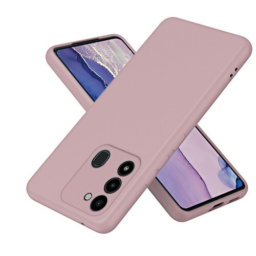 Накладка Tecno Spark 8C/Go бежевый Silicone Case Full без лого