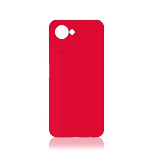 Накладка Realme C30s красный матовый силикон DF Однотонный