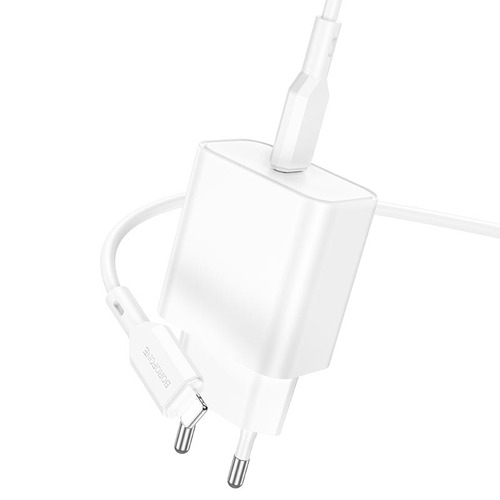 Сетевое зарядное устройство Borofone BA71A USB Type-C белый Lightning 20W