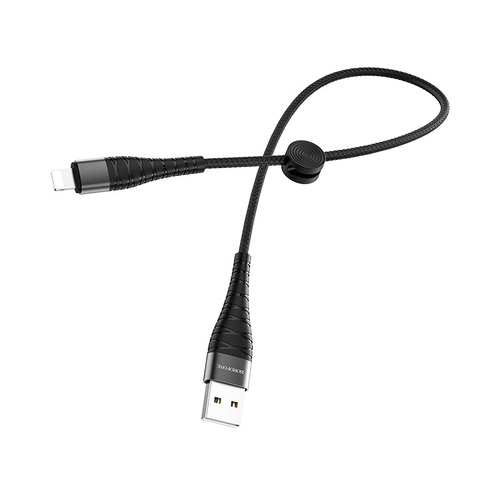 Кабель USB - 8 pin Lightning Borofone BX32 текстиль черный 2.4A 0,25 м.