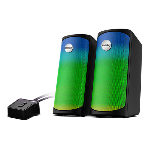 Акустическая система Smartbuy A6 2.0, 6Вт, питание от USB, Bluetooth, черный LED подсветка - 2