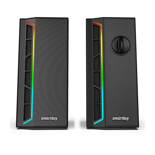 Акустическая система Smartbuy NEON MELODY 2 2.0, 6Вт, питание от USB, Bluetooth, черный LED подсветка - 2