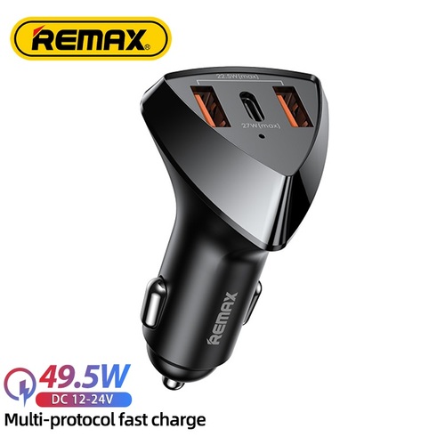 Автомобильные зарядные устройства Remax RCC323 2USB+USB Type-C черный 49,5W