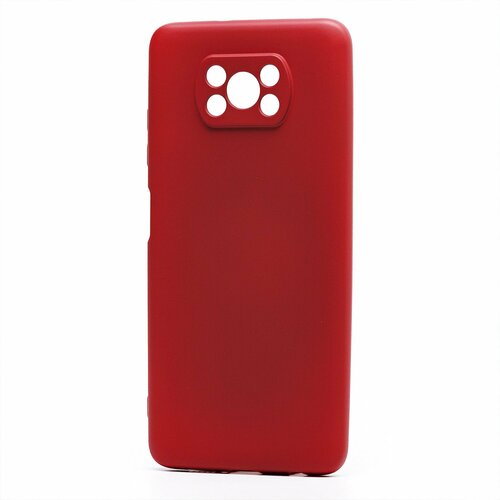 Накладка Xiaomi Poco X3/X3 Pro бордовый с защитой камеры Silicone Case Full без лого - 2