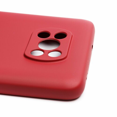Накладка Xiaomi Poco X3/X3 Pro бордовый с защитой камеры Silicone Case Full без лого - 3