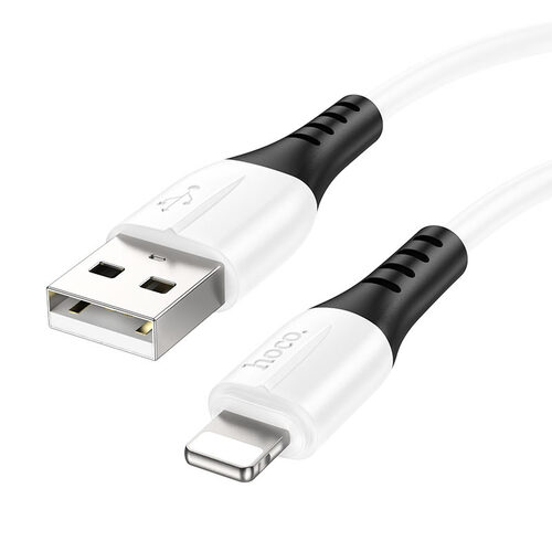 Кабель USB - 8 pin Lightning HOCO X82 пищевой силикон белый круглый 2.4A 1 м.