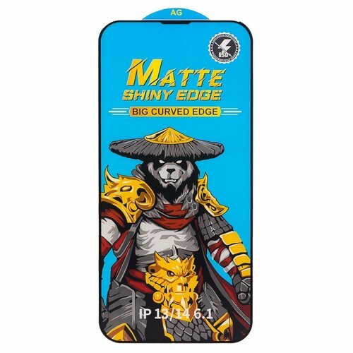 Защитное стекло Apple iPhone 13/13 Pro/14/16e черный FullGlue матовое ESD