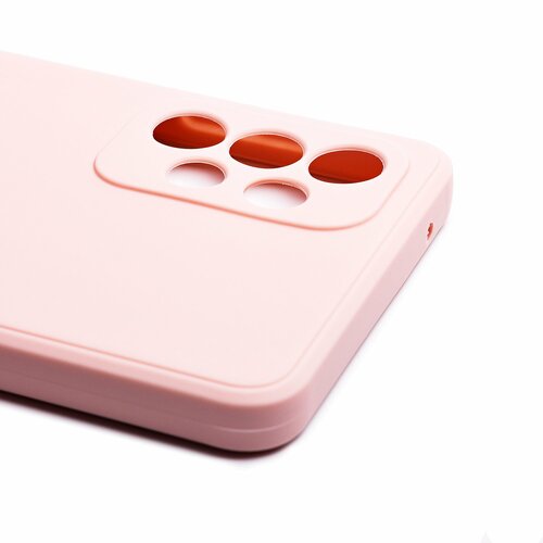 Накладка Samsung A73 светло-розовый с защитой камеры Silicone Case Full без лого - 3