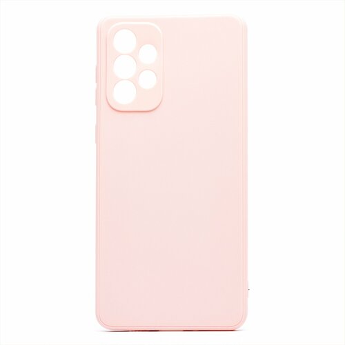 Накладка Samsung A73 светло-розовый с защитой камеры Silicone Case Full без лого