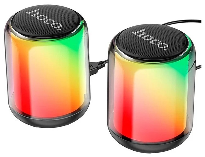 Акустическая система HOCO BS56 2.0, 5Вт, Bluetooth, черный LED подсветка - 2