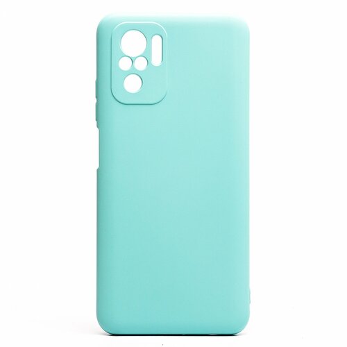 Накладка Xiaomi Redmi Note 10/10S/Poco M5S мятный с защитой камеры Silicone Case Full без лого