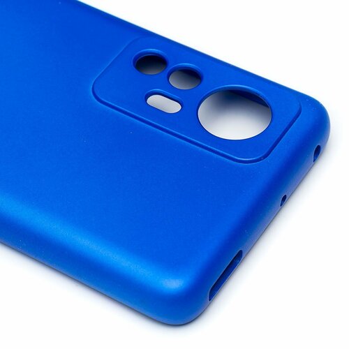 Накладка Xiaomi 12/12S синий с защитой камеры Silicone Case без лого - 4