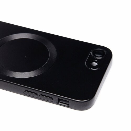 Накладка Apple iPhone 7/8/SE 2020 черный матовый со стеклами на камере силикон SafeMag - 5