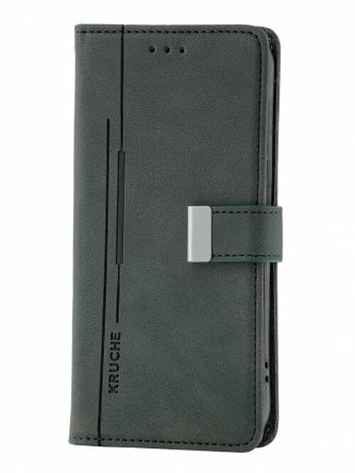 Чехол-книжка Samsung S22 Plus хаки горизонтальный с магнитом Kruche Flip Classic - 5