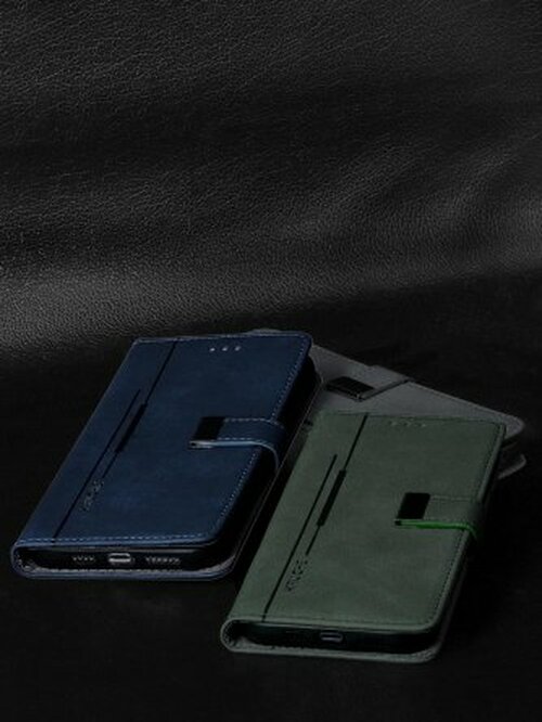 Чехол-книжка Samsung S22 Plus хаки горизонтальный с магнитом Kruche Flip Classic - 8