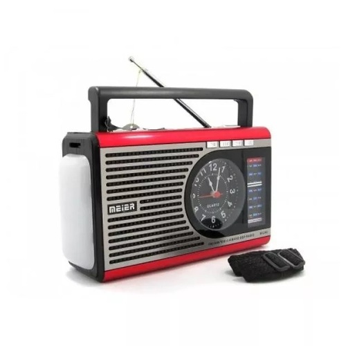 Радиоприемник Meier M-41BT аналоговый FM, AM, SW Bluetooth/FM/USB/TF, питание от АКБ, от сети, + часы, фонарь