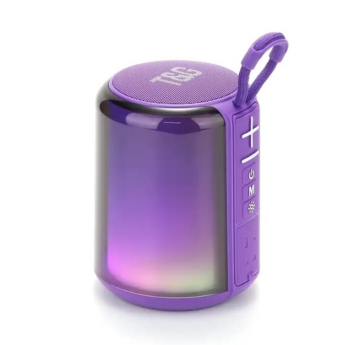 Колонка Бумбокс TG385 TF/AUX/Radio/USB/bluetooth 10Вт фиолетовый LED подсветка